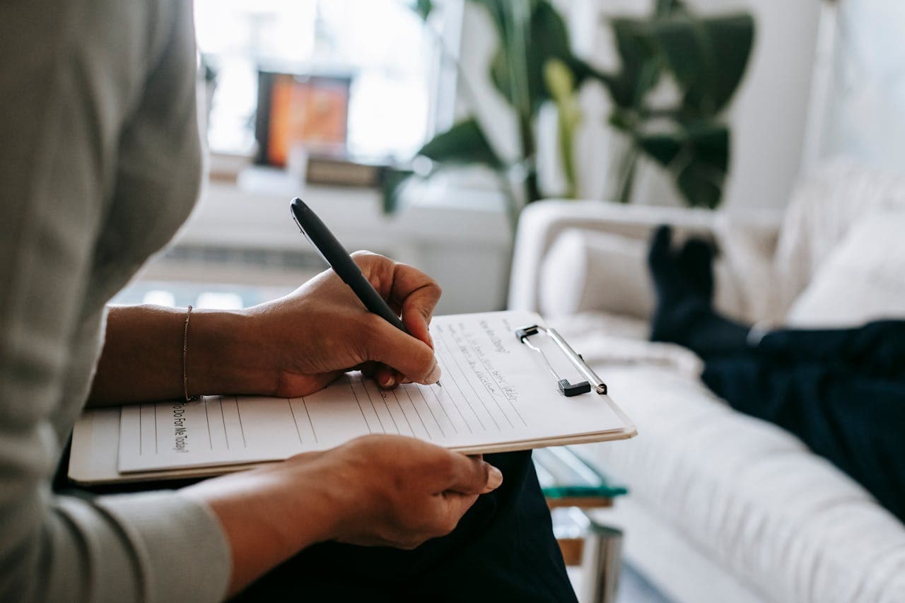 therapist with a client in a private session.