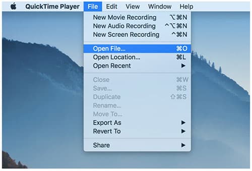 QuickTime åpner filer ss