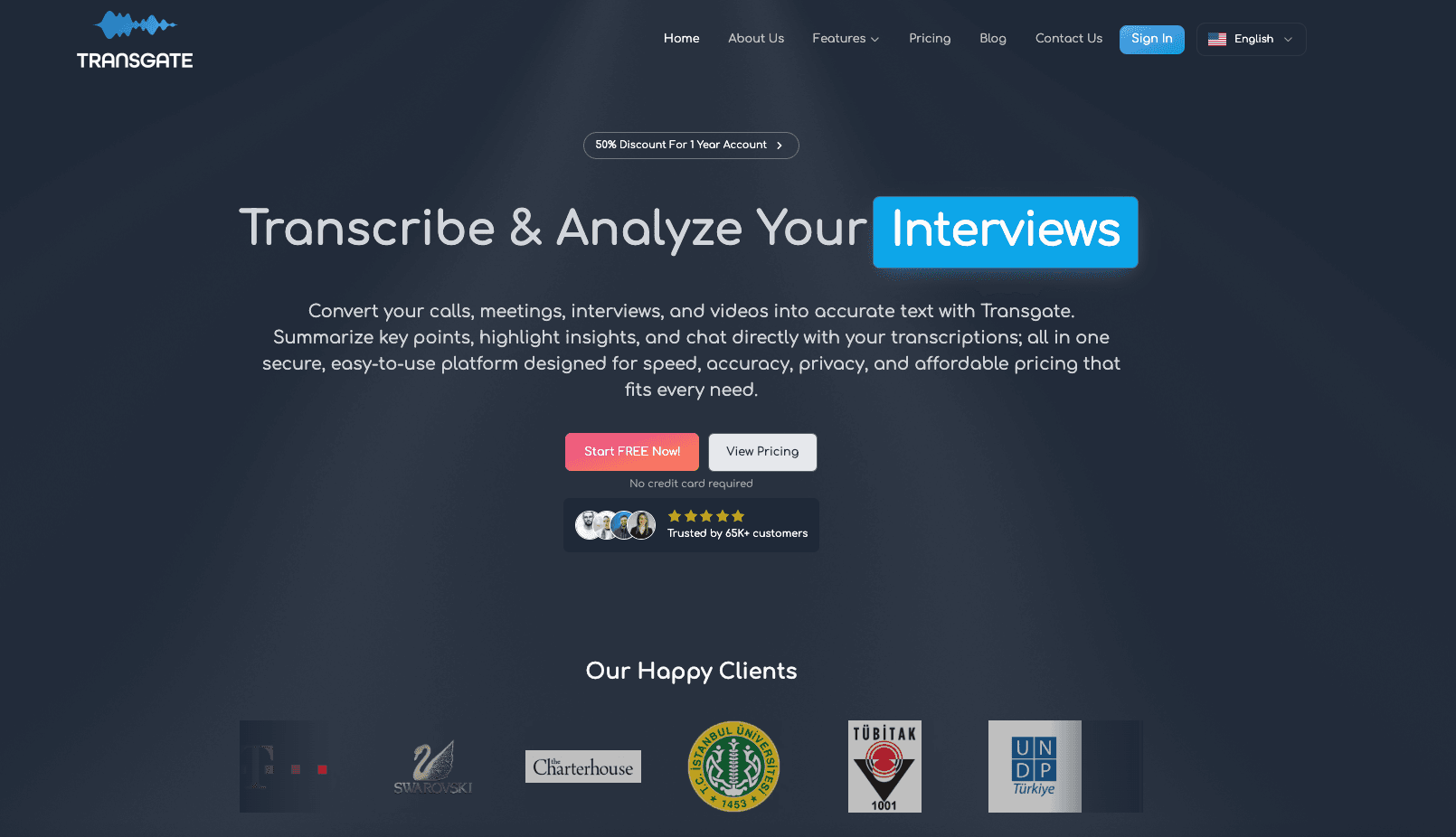 Transgate Platform Screenshot